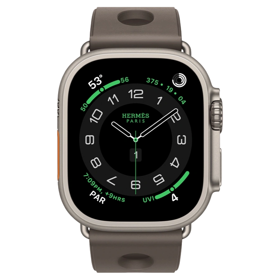 Apple Watch Hermès Ultra 3 GPS + Cellular 49mm Natural Titanium Case with Gris Titane Scub’H Diving (MF2A4+MGNC4)
