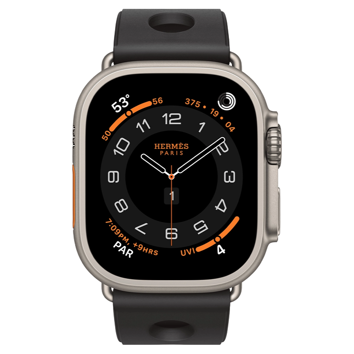 Apple Watch Hermès Ultra 3 GPS + Cellular 49mm Natural Titanium Case with Noir Scub’H Diving (MF2A4+MGNA4)
