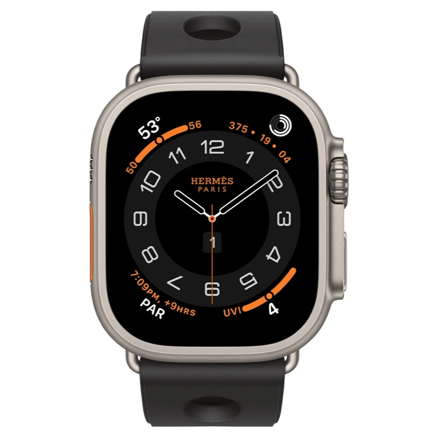 Apple Watch Hermès Ultra 3 GPS + Cellular 49mm Natural Titanium Case with Noir Scub’H Diving (MF2A4+MGNA4)