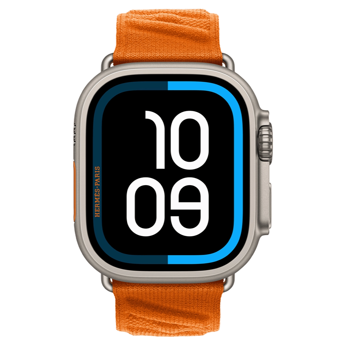 Apple Watch Hermès Ultra 3 GPS + Cellular 49mm Natural Titanium Case with Orange En Mer (MF2A4+ MGN94)