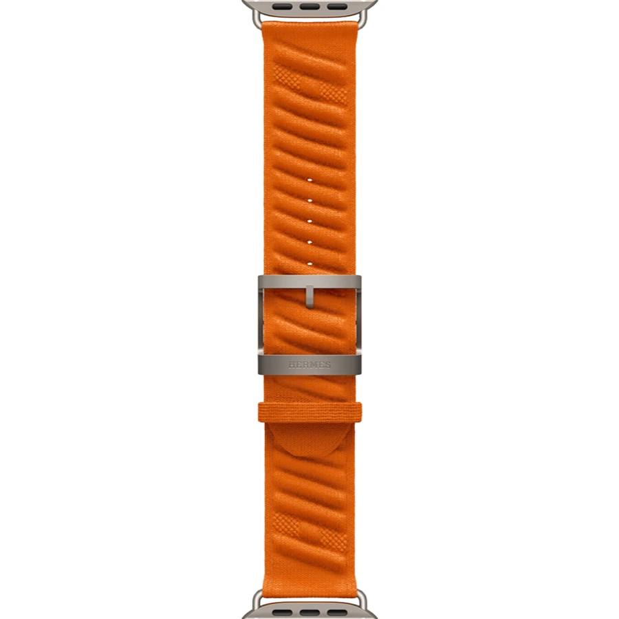 Apple Watch Hermès Ultra 3 GPS + Cellular 49mm Natural Titanium Case with Orange En Mer (MF2A4+MGN94)