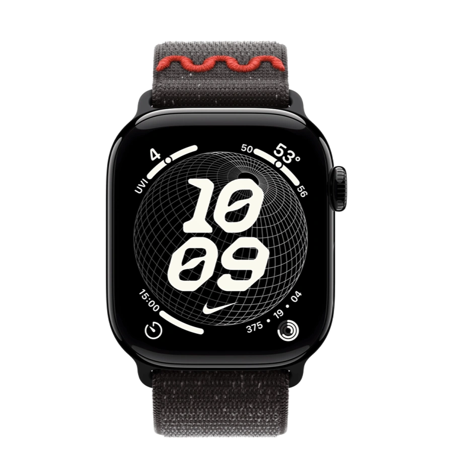 Apple Watch Series 11 GPS 42mm Jet Black Aluminium Case with Midnight Black Nike Sport Loop (MEW04+MGCX4)