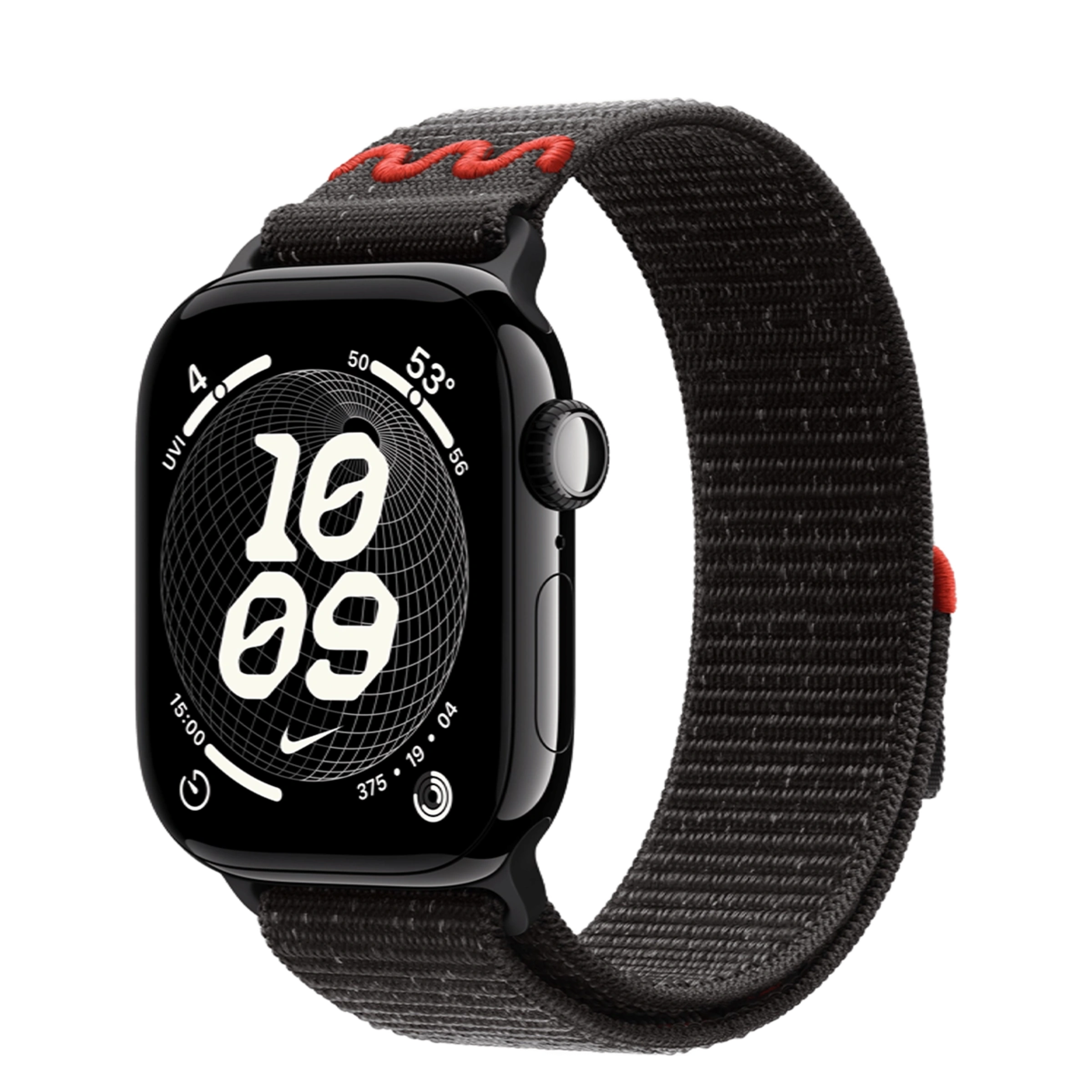 Apple Watch Series 11 GPS 42mm Jet Black Aluminium Case with Midnight Black Nike Sport Loop (MEW04+MGCX4)