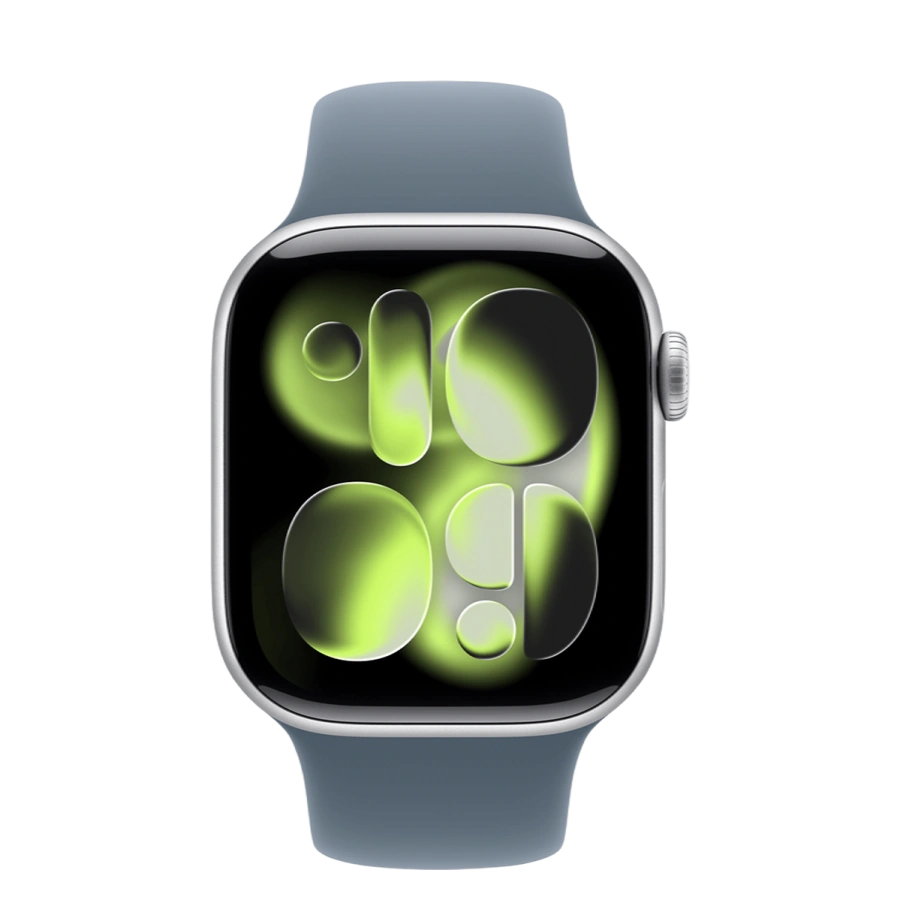 Apple Watch Series 11 GPS 42mm Silver Aluminum Case with Anchor Blue Sport Band - M/L (MEW34+MFGF4)
