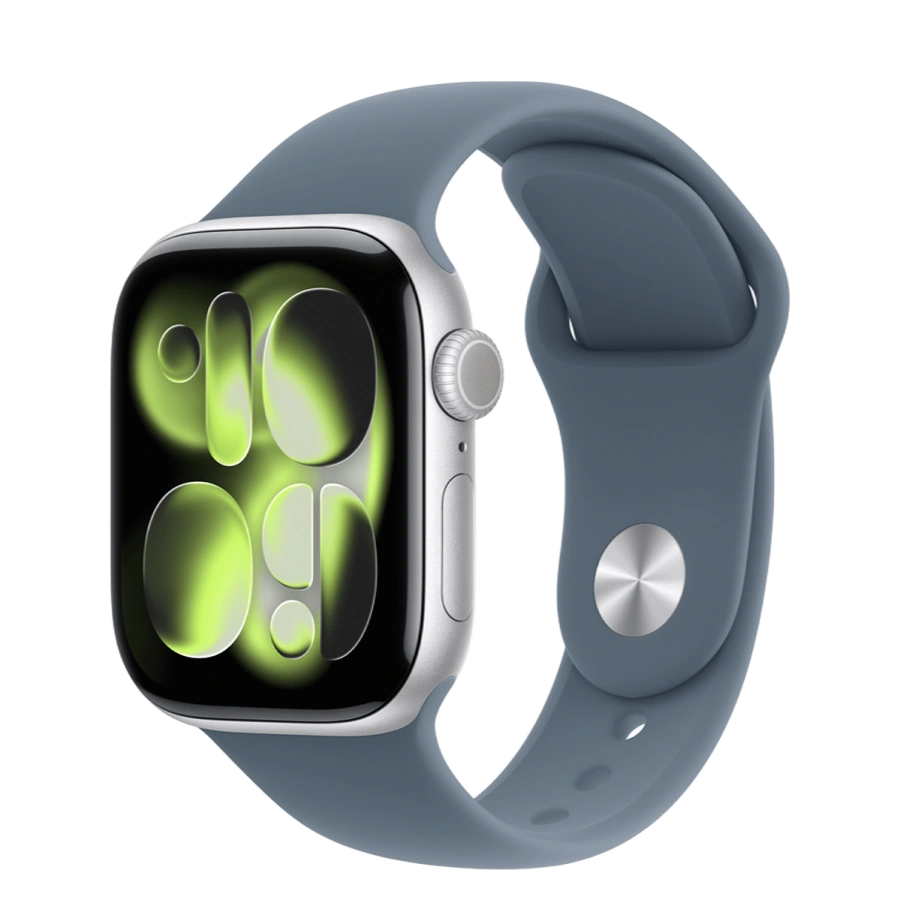 Apple Watch Series 11 GPS 42mm Silver Aluminum Case with Anchor Blue Sport Band - M/L (MEW34+MFGF4)