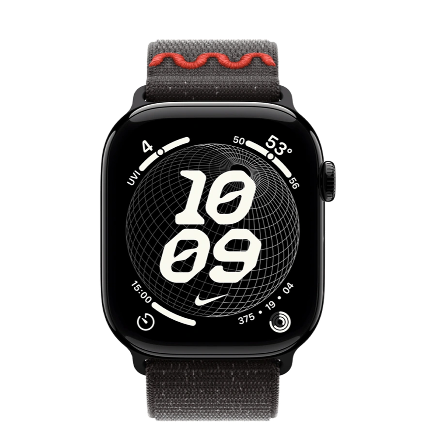 Apple Watch Series 11 GPS 46mm Jet Black Aluminum Case with Midnight Black Nike Sport Loop (MEW84+MGD34)