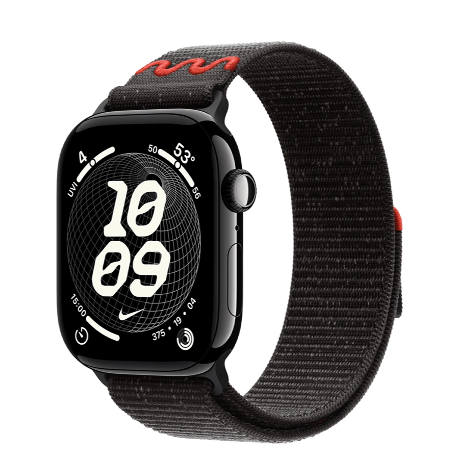 Apple Watch Series 11 GPS 46mm Jet Black Aluminum Case with Midnight Black Nike Sport Loop (MEW84+MGD34)