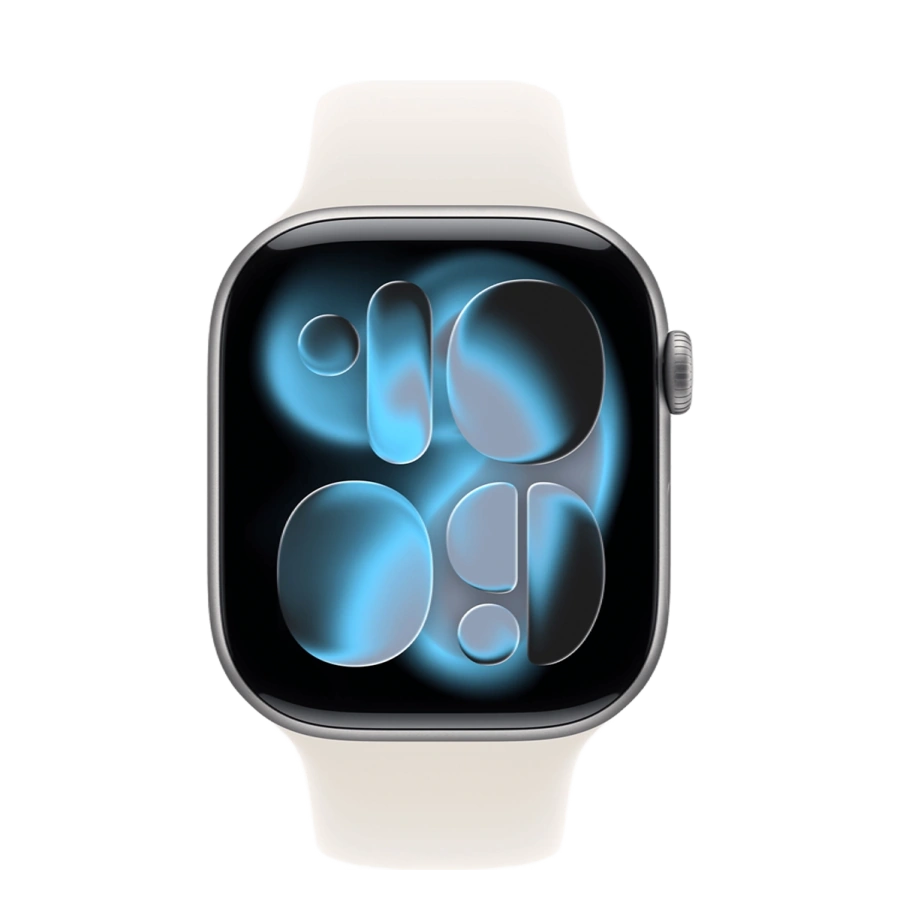 Apple Watch Series 11 GPS 46mm Space Gray Aluminum Case with Starlight Sport Band - M/L (MEW94+MXM73)