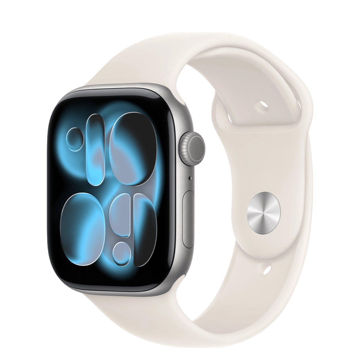 Apple Watch Series 11 GPS 46mm Space Gray Aluminum Case with Starlight Sport Band - M/L (MEW94+MXM73)