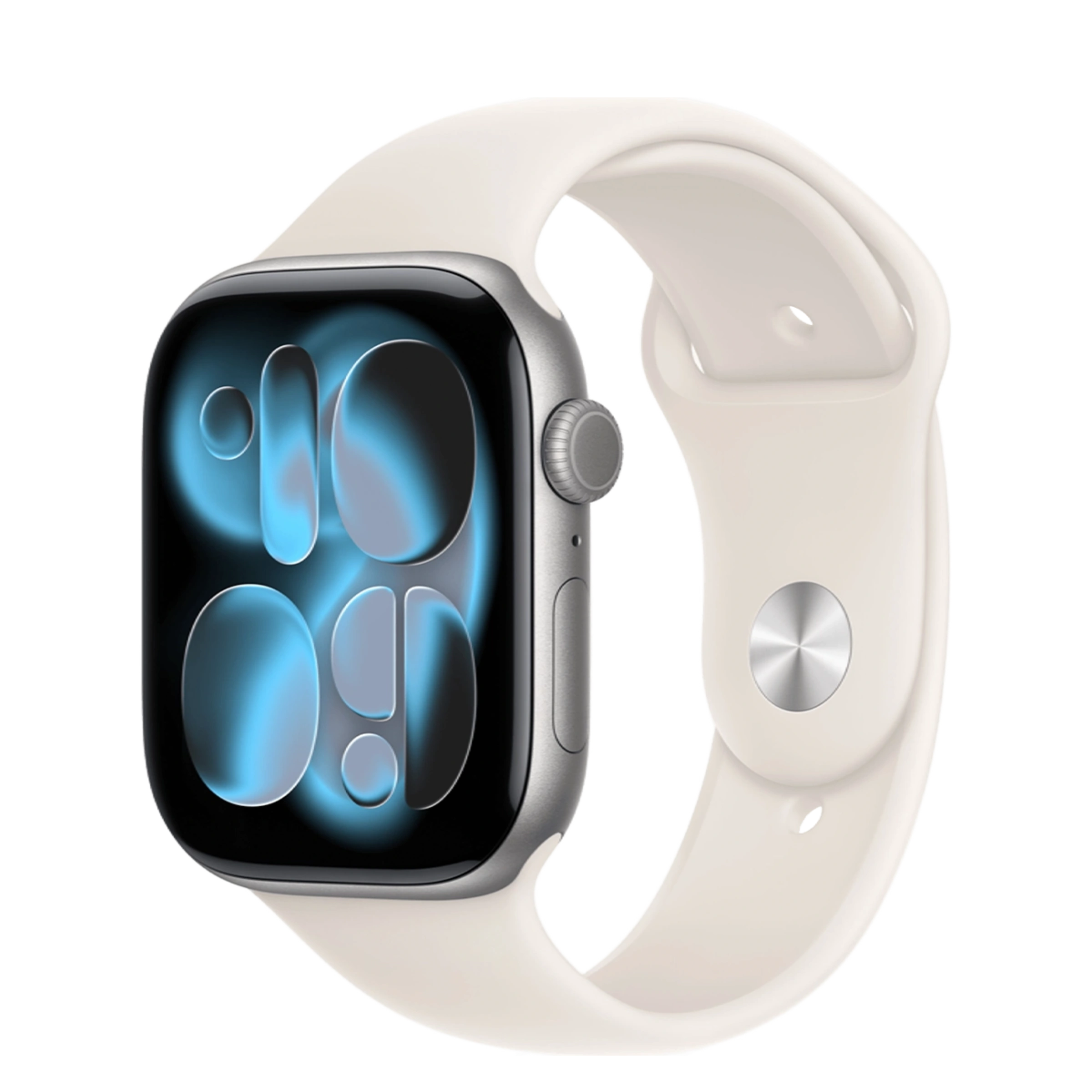 Apple Watch Series 11 GPS 46mm Space Gray Aluminum Case with Starlight Sport Band - M/L (MEW94+MXM73)