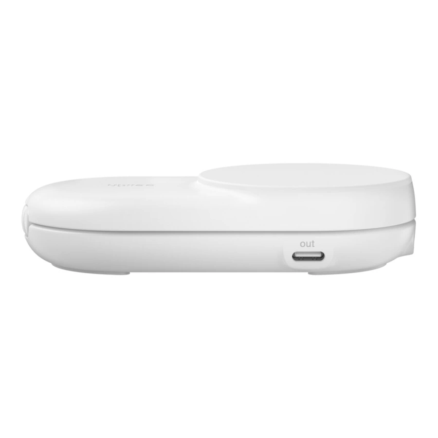 Беспроводное зарядное устройство Belkin UltraCharge 2-in-1 Foldable Magnetic Charger with Qi2 25W [Round Form] - White (WIZ039kqWH)