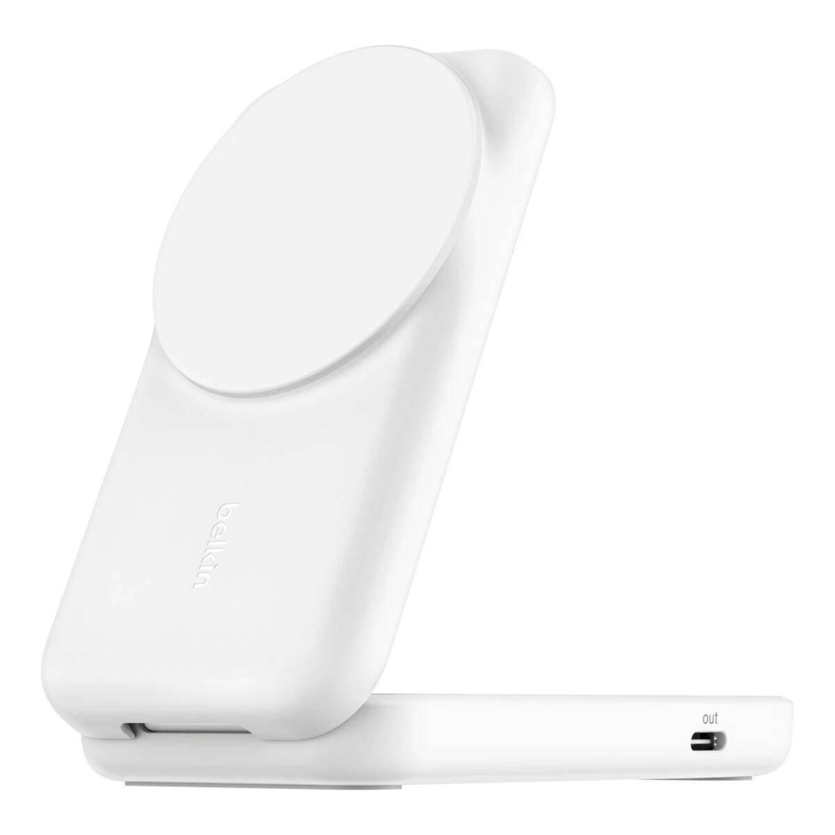 Беспроводное зарядное устройство Belkin UltraCharge 2-in-1 Foldable Magnetic Charger with Qi2 25W [Square Form] - White (WIZ038kqWH)