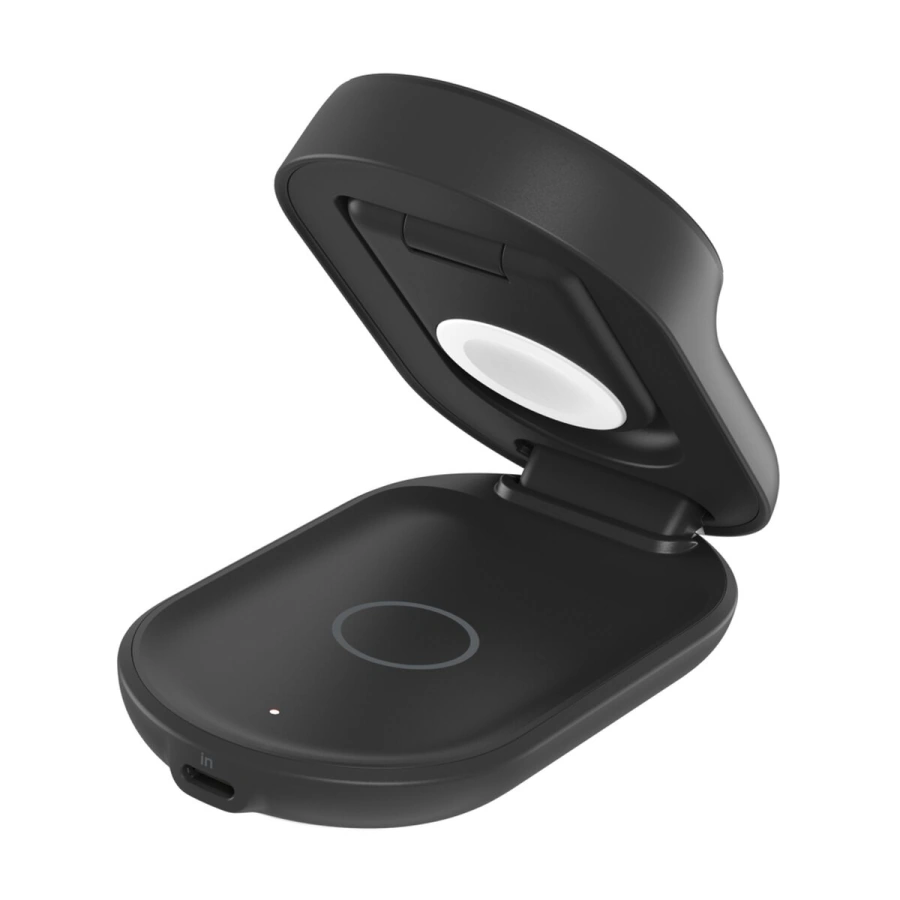 Беспроводное зарядное устройство Belkin UltraCharge 3-in-1 Foldable Magnetic Charger with Qi2 25W [Round Form] - Black (WIZ037ttBK)
