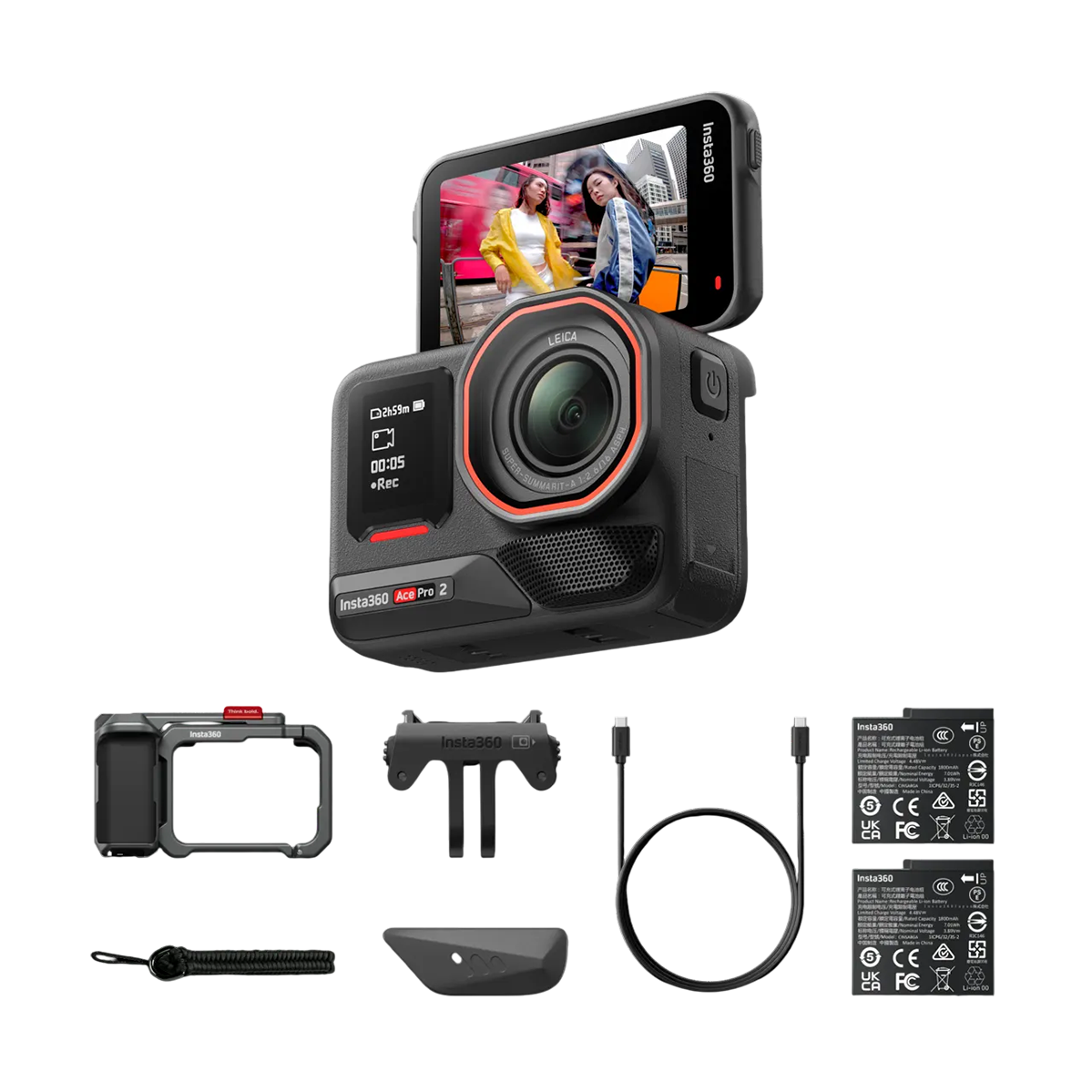 Экшн-камера Insta360 Ace Pro 2 Xplorer Bundle [Dual Battery] - Slate Gray (CINSBBGA_ACEPRO242)