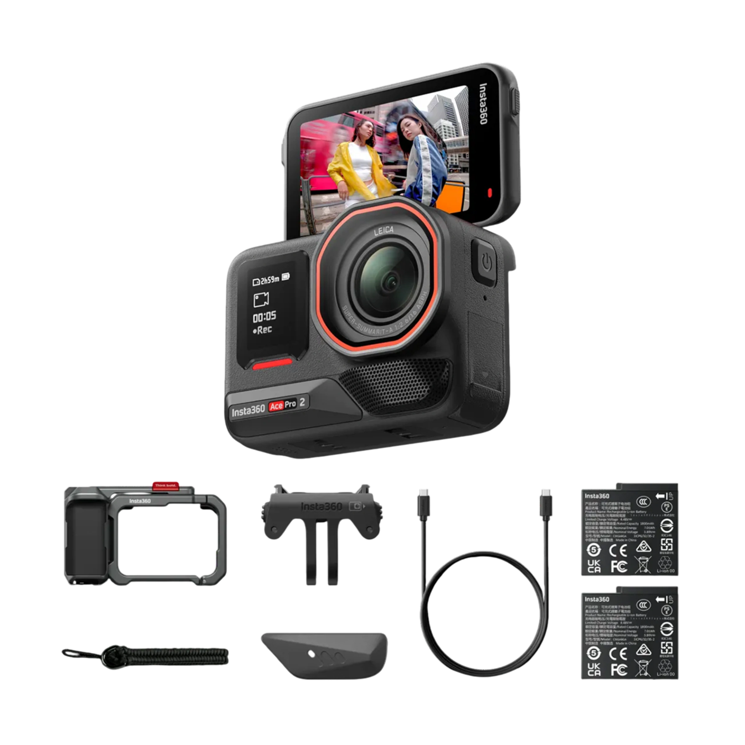 Экшн-камера Insta360 Ace Pro 2 Xplorer Bundle [Dual Battery] - Slate Gray (CINSBBGA_ACEPRO242)