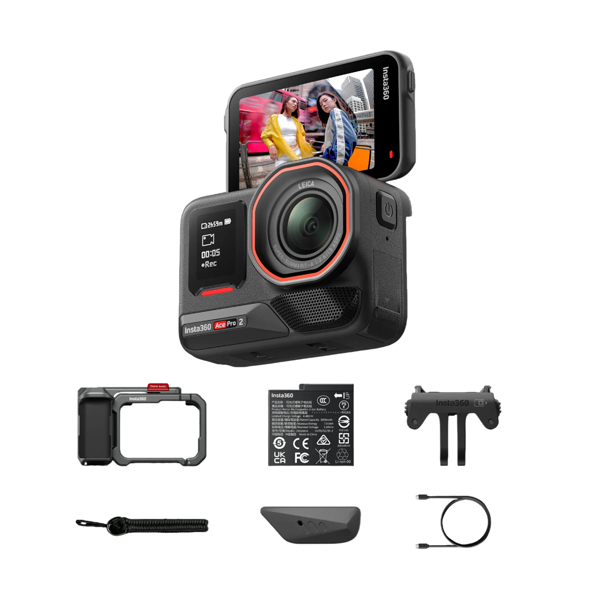 Экшн-камера Insta360 Ace Pro 2 Xplorer Bundle [Single Battery] - Slate Gray