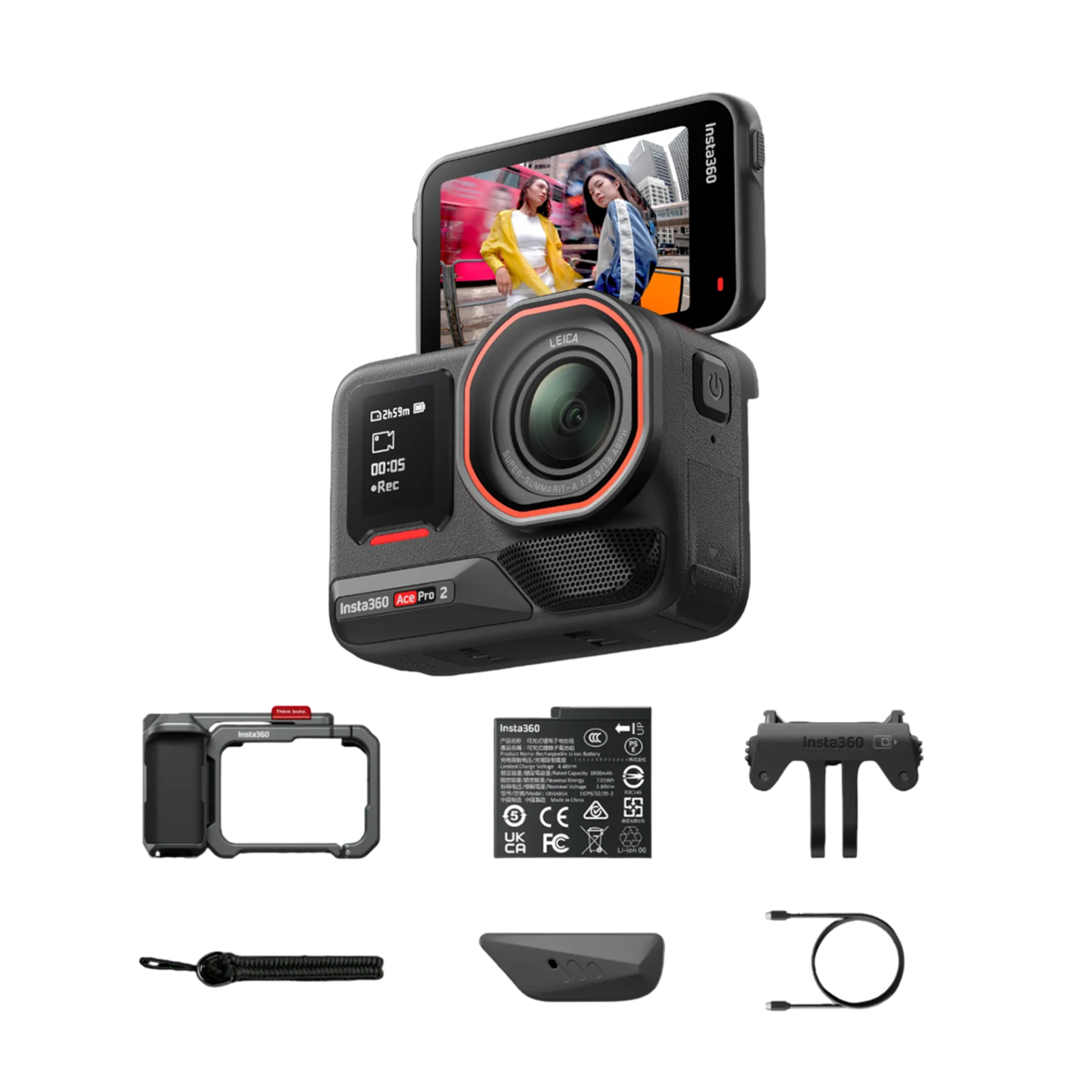 Экшн-камера Insta360 Ace Pro 2 Xplorer Bundle [Single Battery] - Slate Gray