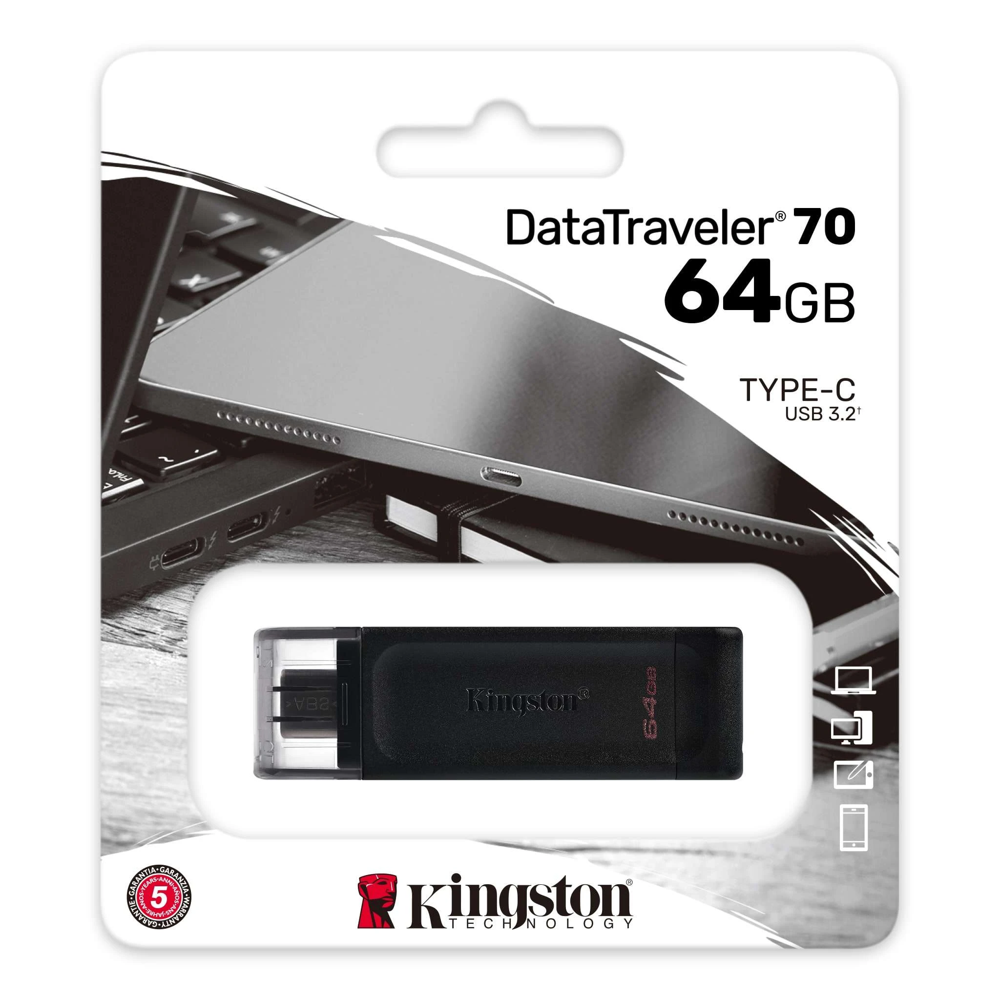 Флэш-накопитель Kingston USB 3.2 DT 70 64GB Type-C (DT70/64GB)