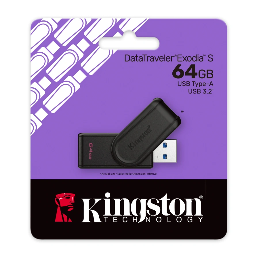 Флеш-накопичувач Kingston USB 3.2 DT Exodia S 64GB Black (DTXS/64GB)