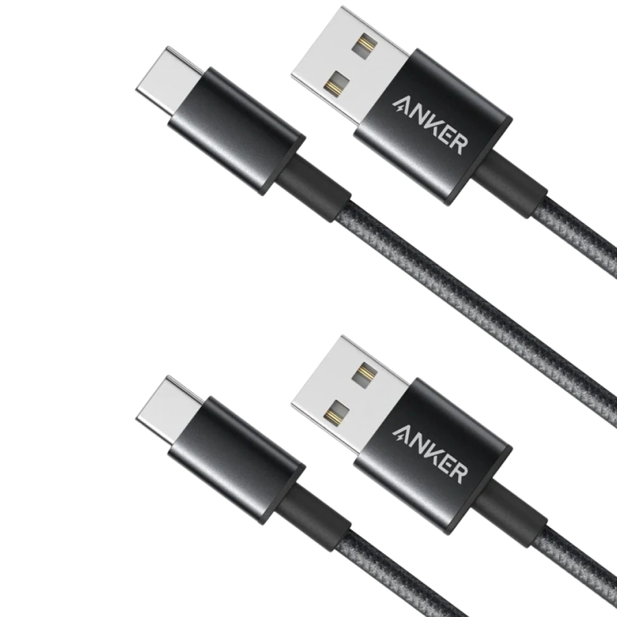 Кабель Anker Premium Nylon USB-A to USB-C Cable [2-Pack - 0,9м] - Black (B8172011)