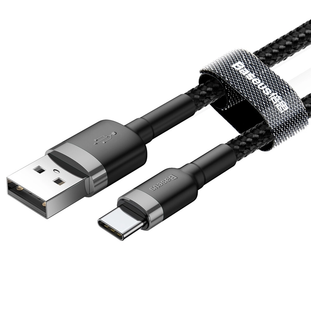 Кабель Baseus Cafule Cable USB For Type-C 3A 0.5m - Gray/Black (CATKLF-AG1)