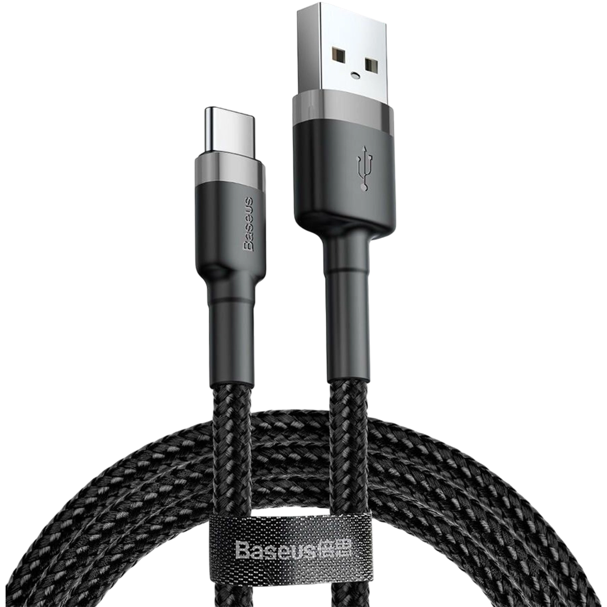 Кабель Baseus Cafule Cable USB For Type-C 3A 0.5m - Gray/Black (CATKLF-AG1)
