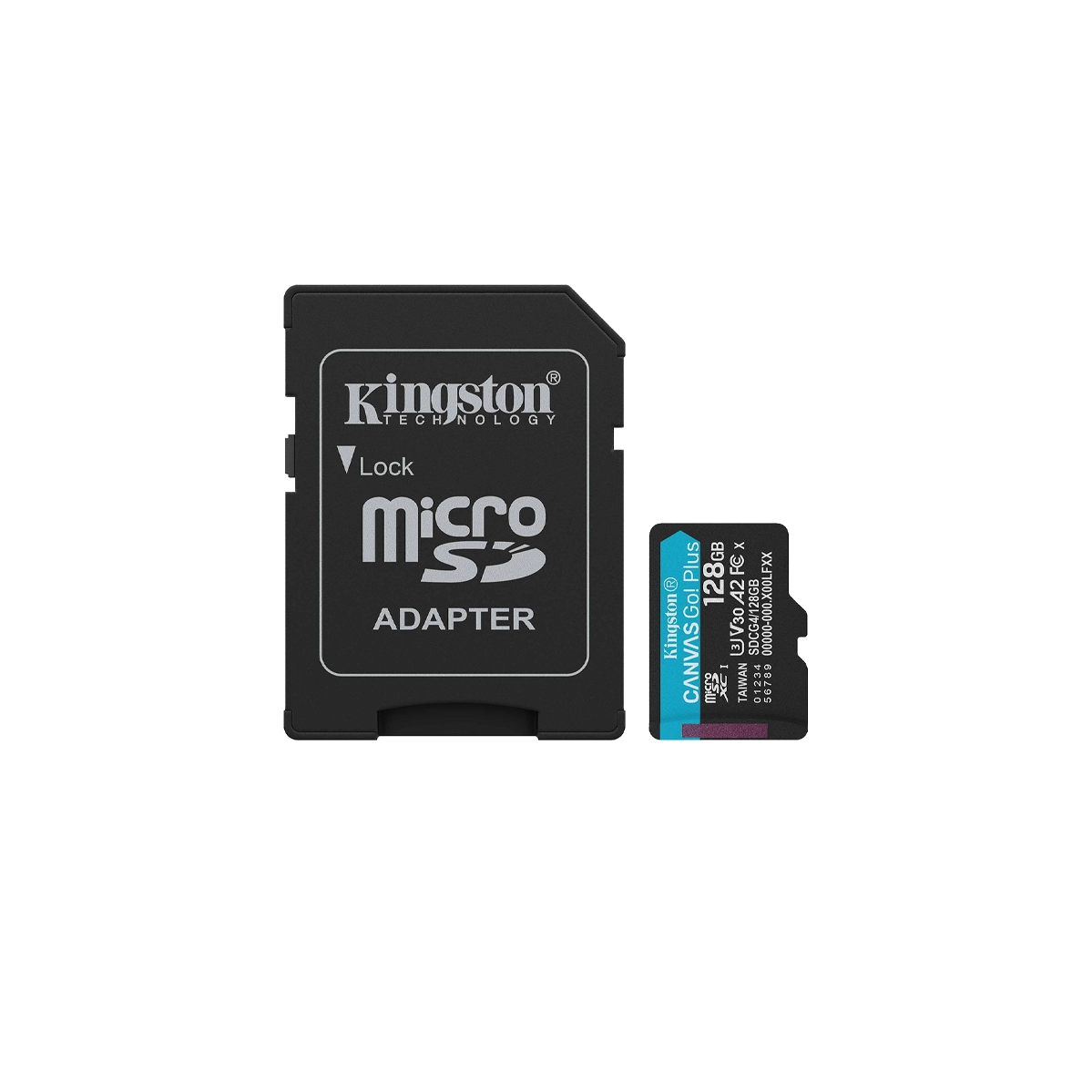 Карта памяти microSDXC UHS-1 U3 Kingston Canvas Go! Plus 128Gb class 10 A2 V30 R200MB/s + Adapter SD (SDCG4/128GB)