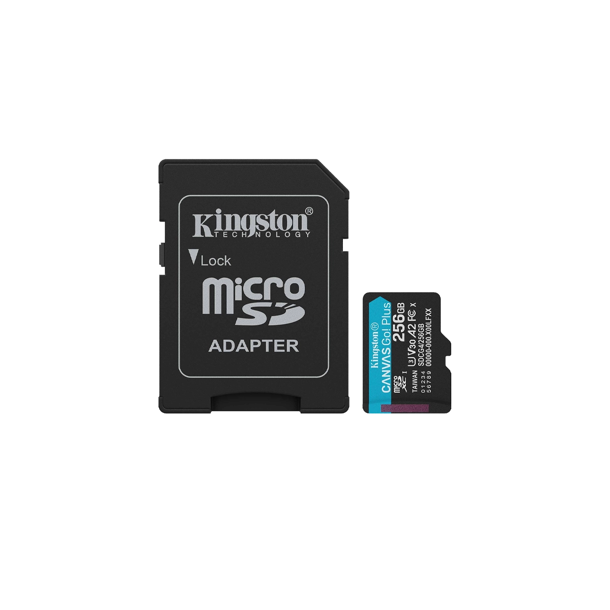 Карта памяти microSDXC UHS-1 U3 Kingston Canvas Go! Plus 256Gb class 10 A2 V30 R200MB/s, W-160MB/s + Adapter SD (SDCG4/256GB)