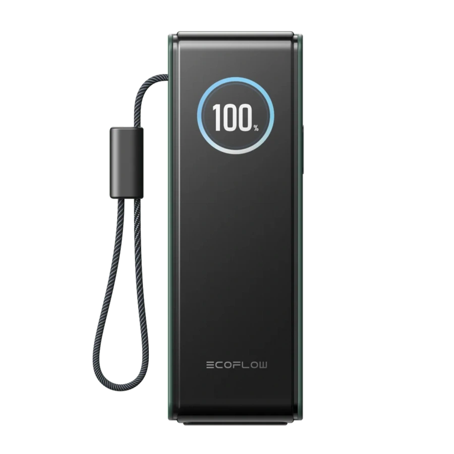 Павербанк із вбудованим і висувним кабелями EcoFlow RAPID Powerbank 25000mAh 170W - Green (EF-RAPID25K100W-G-EU)