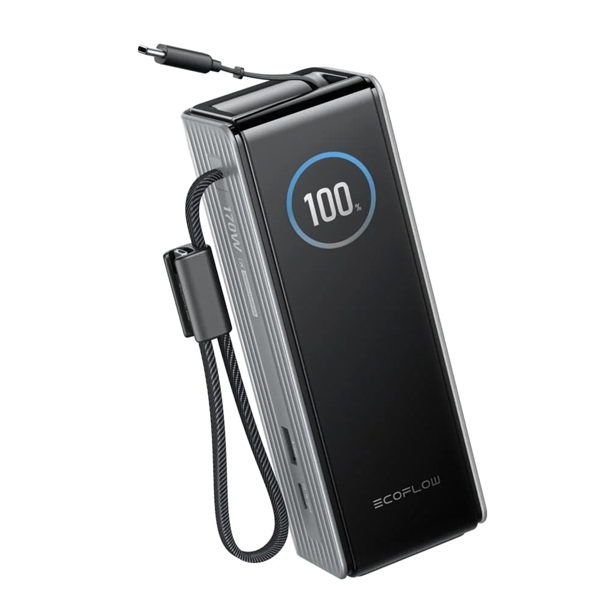 Павербанк із вбудованим і висувним кабелями EcoFlow RAPID Powerbank 25000mAh 170W - Silver (EF-RAPID25K100W-S-EU)