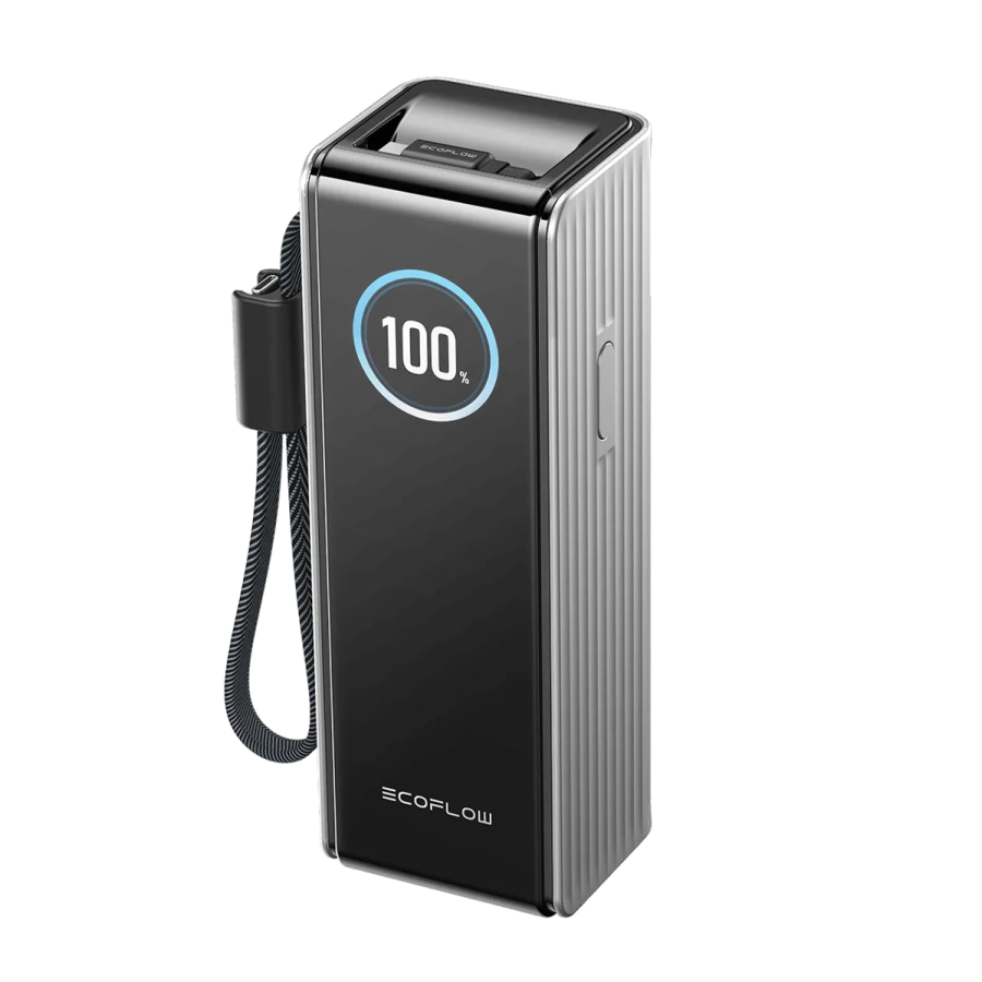 Павербанк із вбудованим і висувним кабелями EcoFlow RAPID Powerbank 25000mAh 170W - Silver (EF-RAPID25K100W-S-EU)