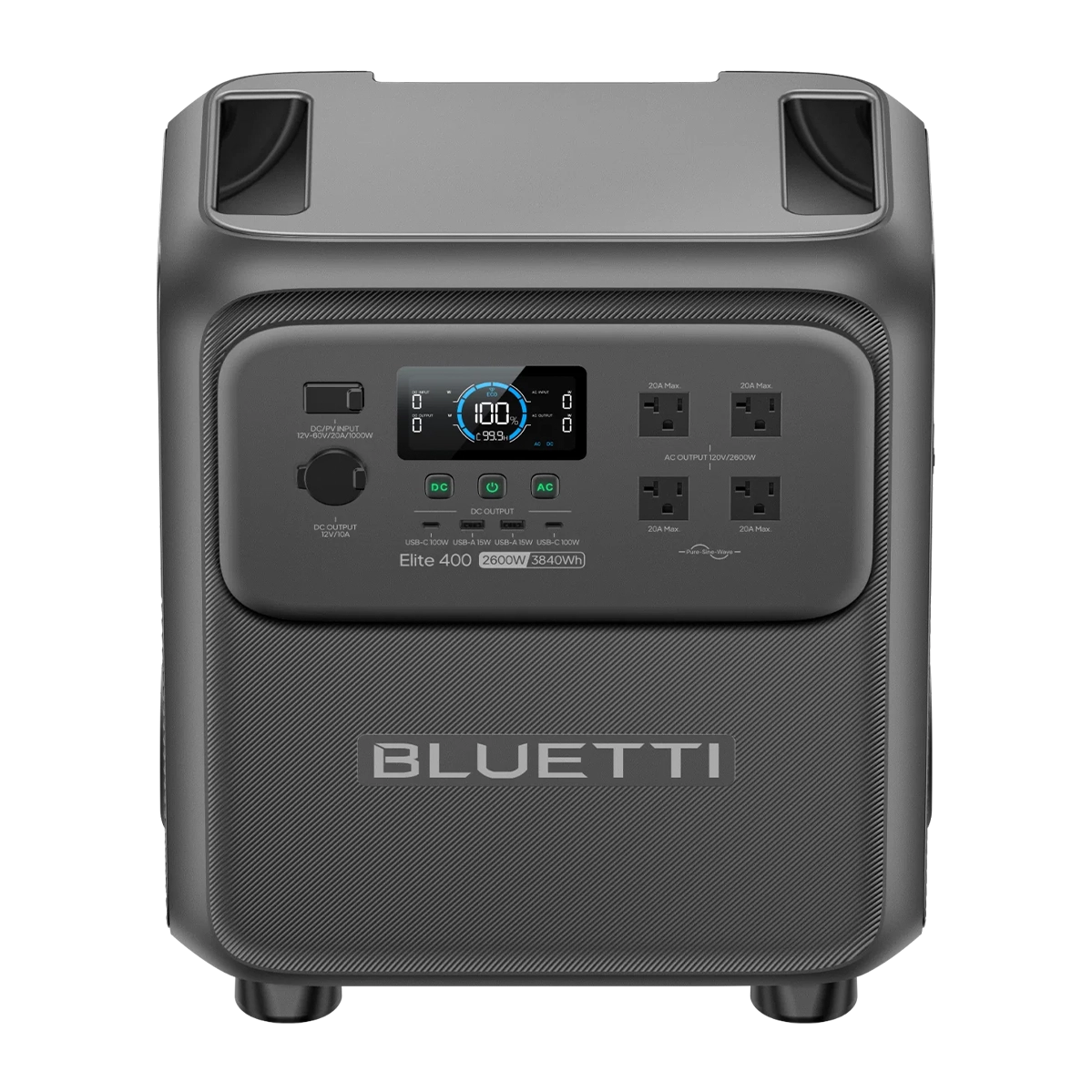 Портативна зарядна станція BLUETTI Elite 400 | 3840Wh 2600W (P-EL400-EU-GY-BL-010)
