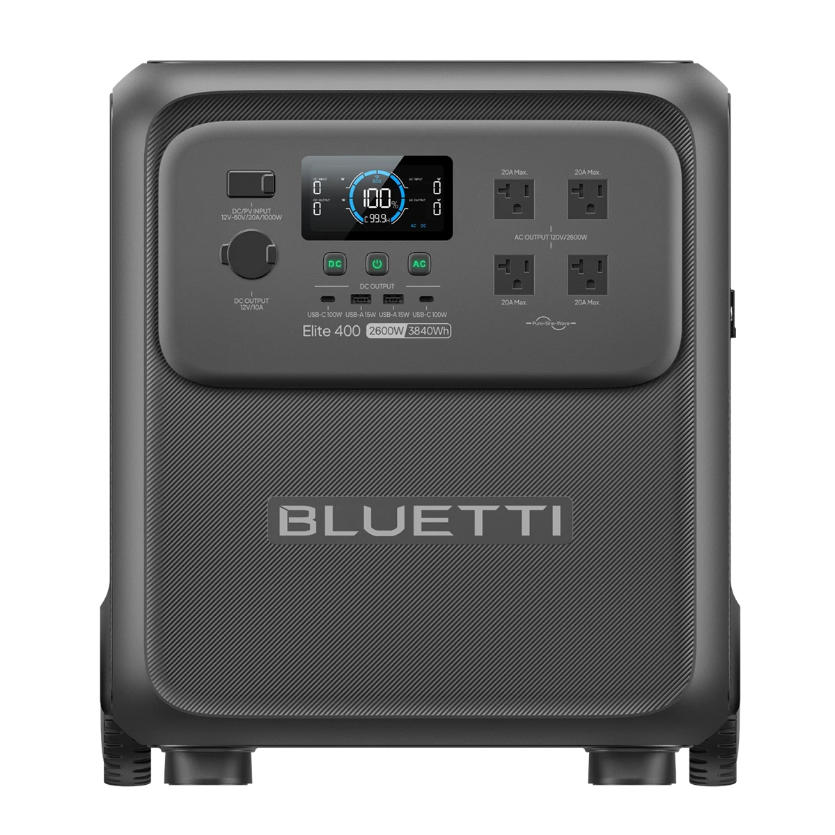 Портативна зарядна станція BLUETTI Elite 400 | 3840Wh 2600W (P-EL400-EU-GY-BL-010)