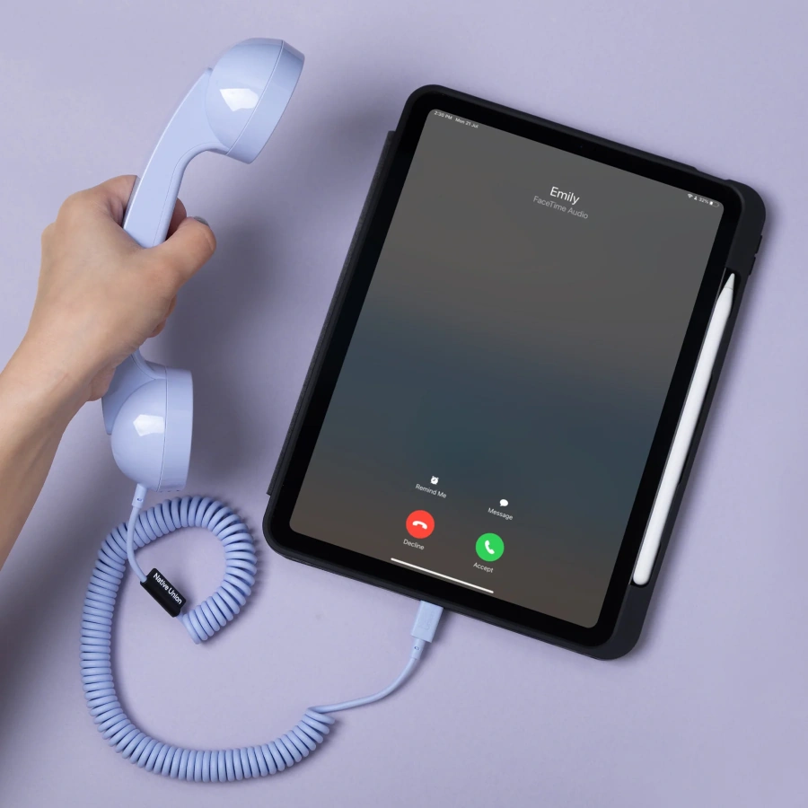 Ретро-трубка для смартфона/компьютера Native Union POP Phone - Azur (POP-P-AZR)