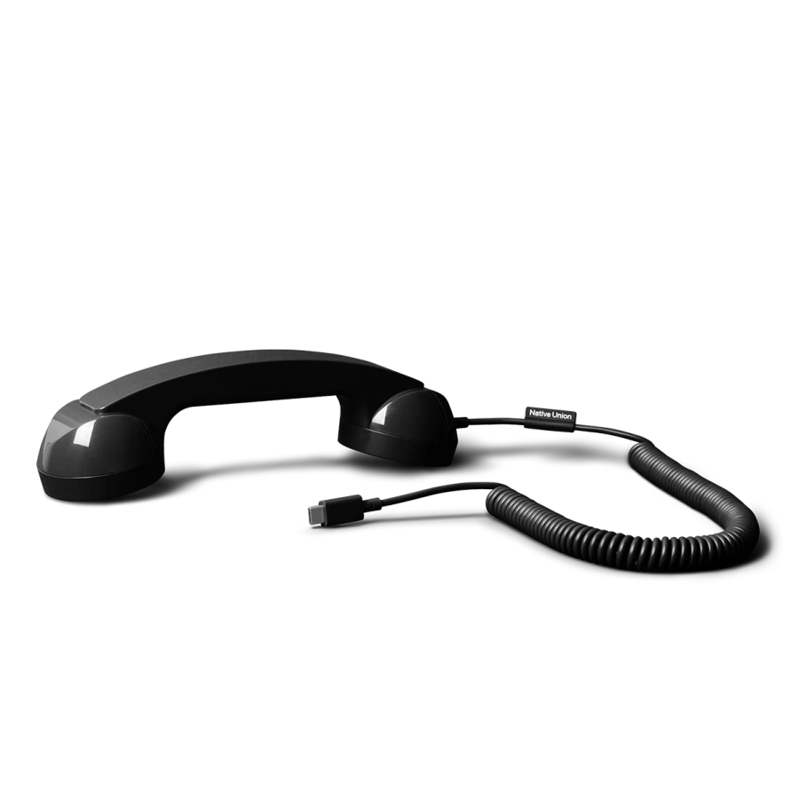 Ретро-трубка для смартфона/компьютера Native Union POP Phone - Black (POP-P-BLK)