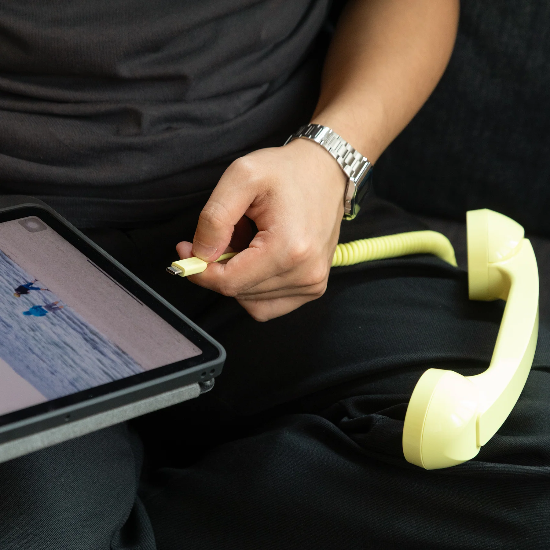 Ретро-трубка для смартфона/компьютера Native Union POP Phone - Lemon (POP-P-LMO)