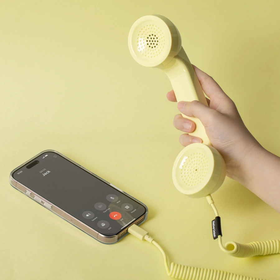 Ретро-трубка для смартфона/компьютера Native Union POP Phone - Lemon (POP-P-LMO)