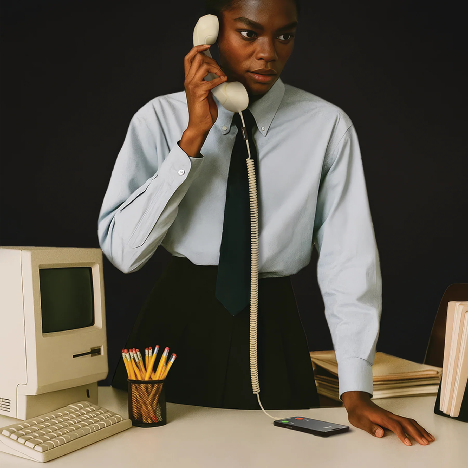 Ретро-трубка для смартфона/компьютера Native Union POP Phone - SandStone (POP-P-SAN)