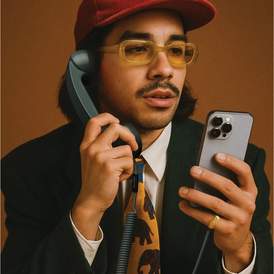 Ретро-трубка для смартфона/компьютера Native Union POP Phone - Slate Green (POP-P-GRN)
