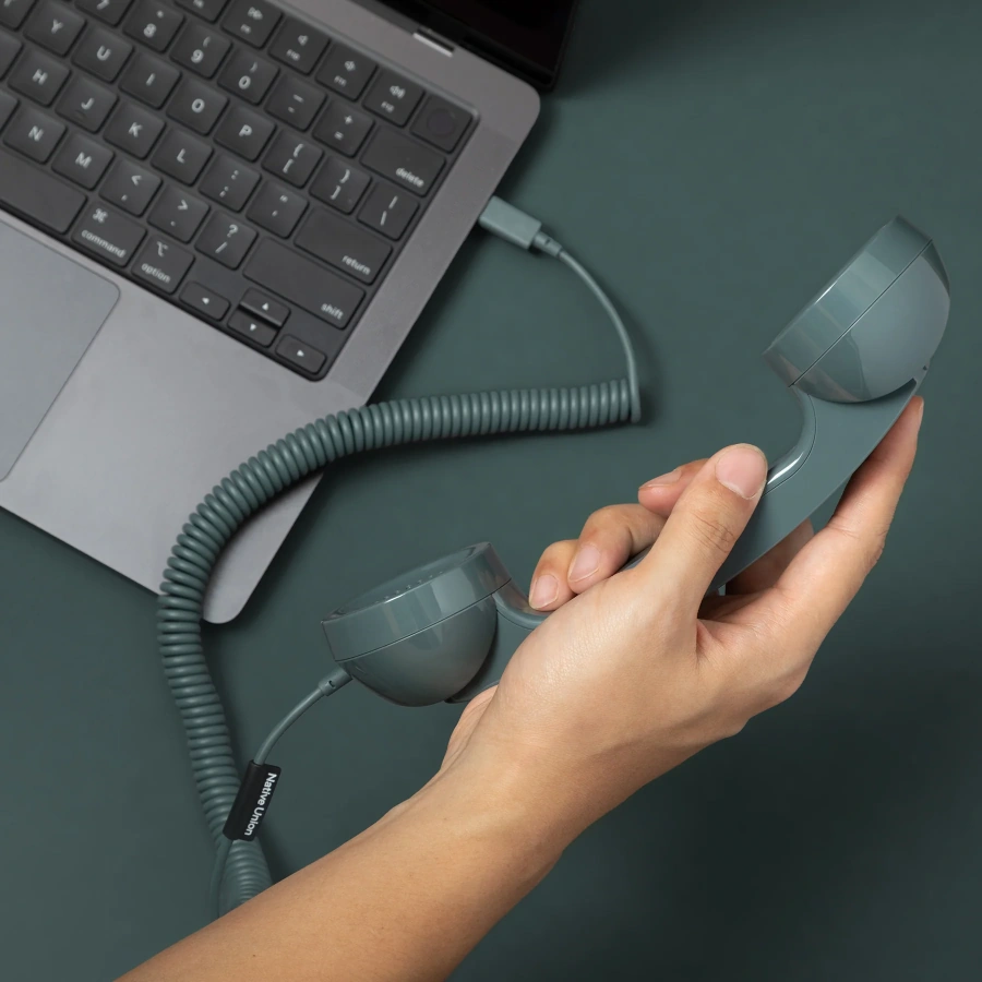 Ретро-трубка для смартфона/компьютера Native Union POP Phone - Slate Green (POP-P-GRN)