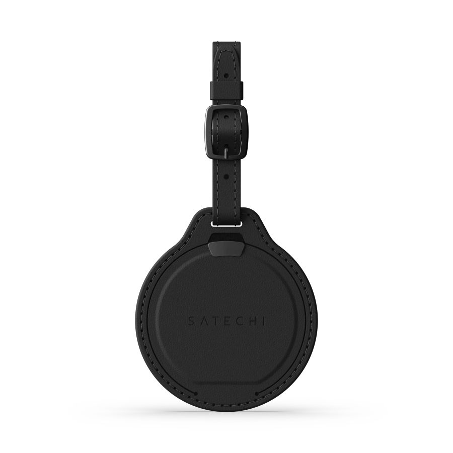 Розумна багажна бірка Satechi Vegan-Leather FindAll Luggage Tag with Apple FindMy - Black (ST-LFALTK)