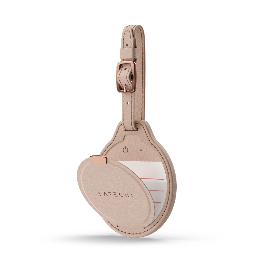 Розумна багажна бірка Satechi Vegan-Leather FindAll Luggage Tag with Apple FindMy - Desert Rose (ST-LFALTR)