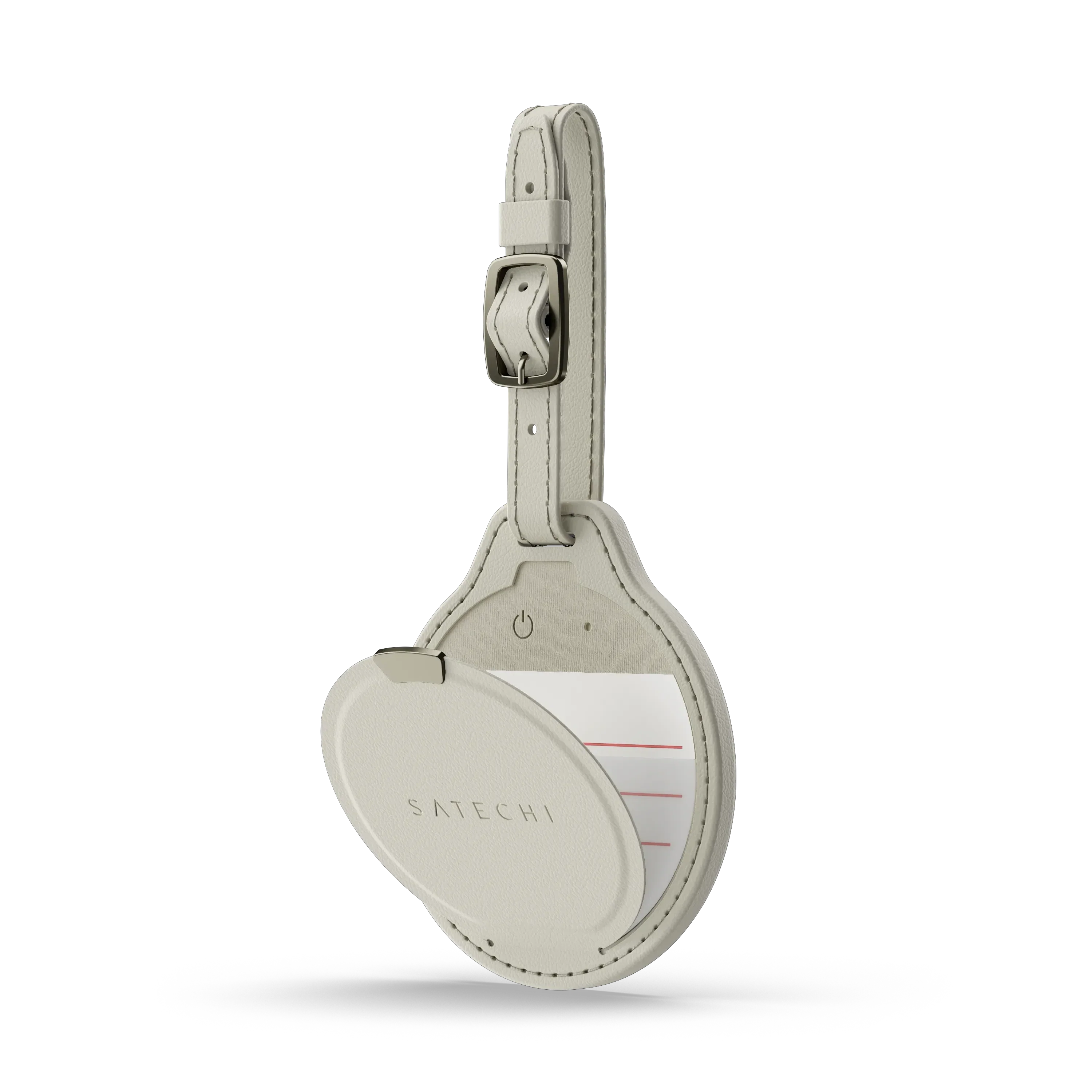 Умная багажная бирка Satechi Vegan-Leather FindAll Luggage Tag with Apple FindMy - Sand (ST-LFALTW)