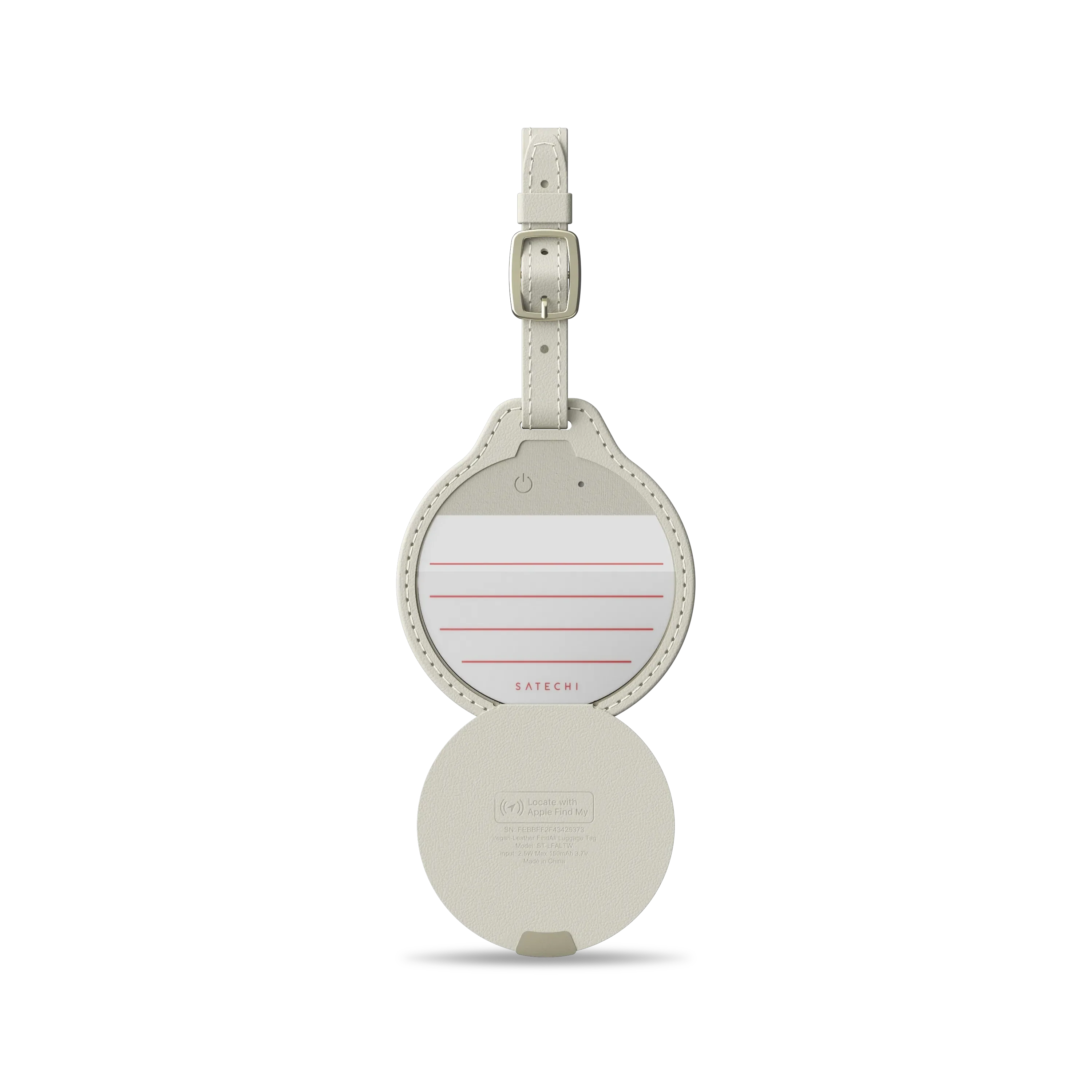 Умная багажная бирка Satechi Vegan-Leather FindAll Luggage Tag with Apple FindMy - Sand (ST-LFALTW)