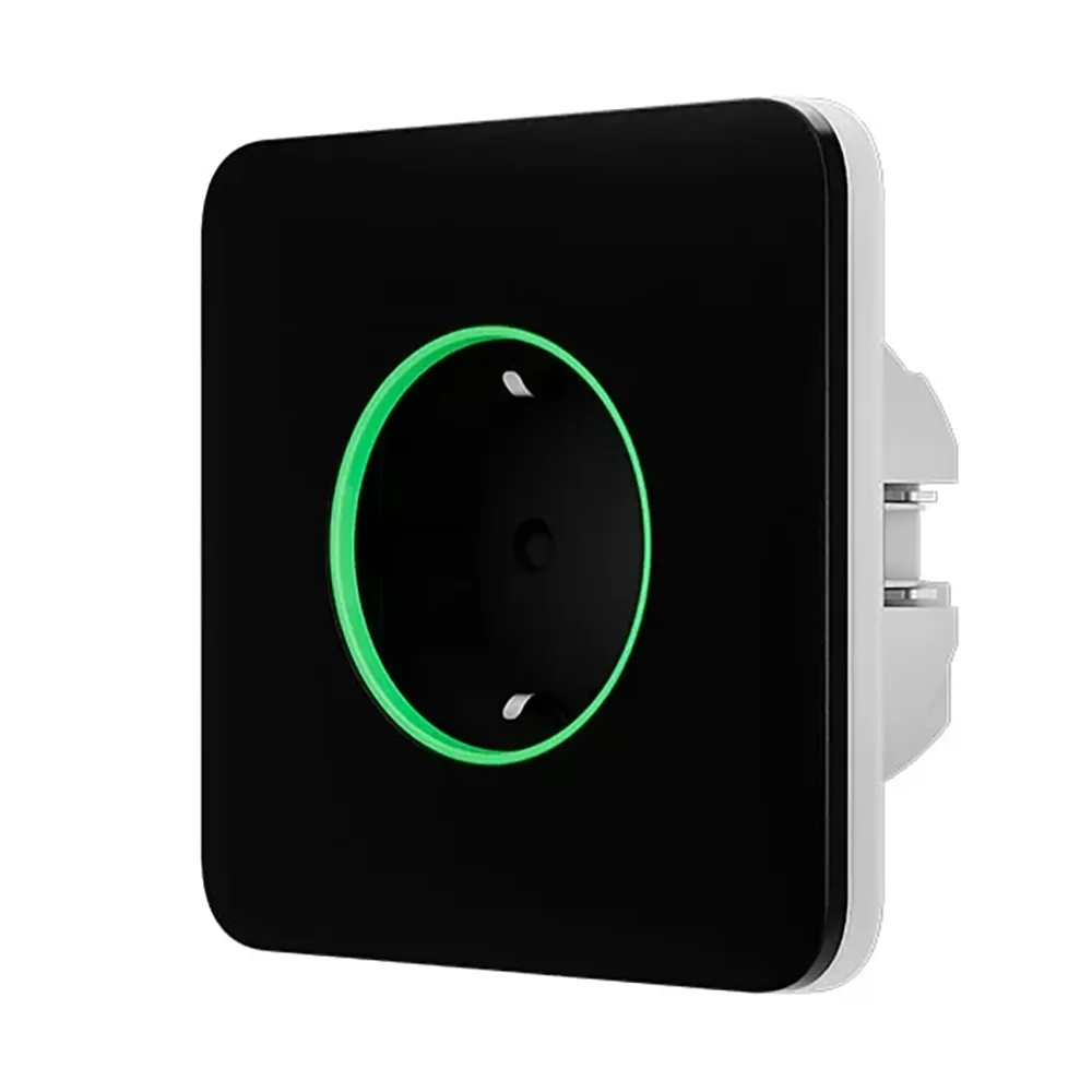 Розумна розетка з функцією моніторингу споживання електроенергії Ajax Outlet [type F] Jeweller - Black