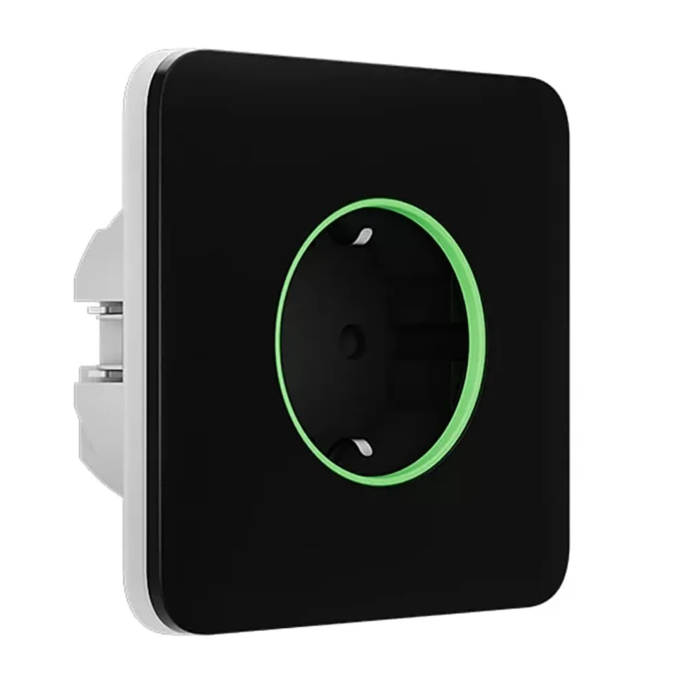 Розумна розетка з функцією моніторингу споживання електроенергії Ajax Outlet [type F] Jeweller - Black