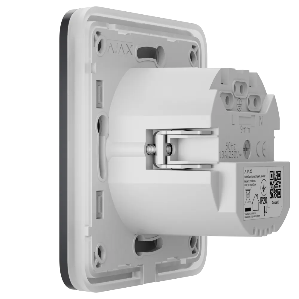 Розумна розетка з функцією моніторингу споживання електроенергії Ajax Outlet [type F] Jeweller - Graphite