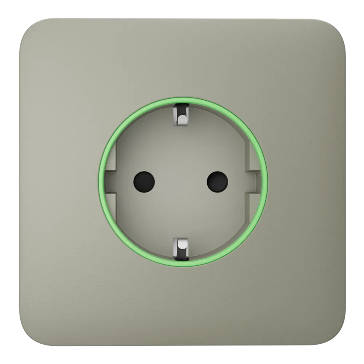 Розумна розетка з функцією моніторингу споживання електроенергії Ajax Outlet [type F] Jeweller - Olive