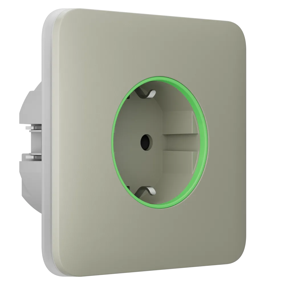 Розумна розетка з функцією моніторингу споживання електроенергії Ajax Outlet [type F] Jeweller - Oyster