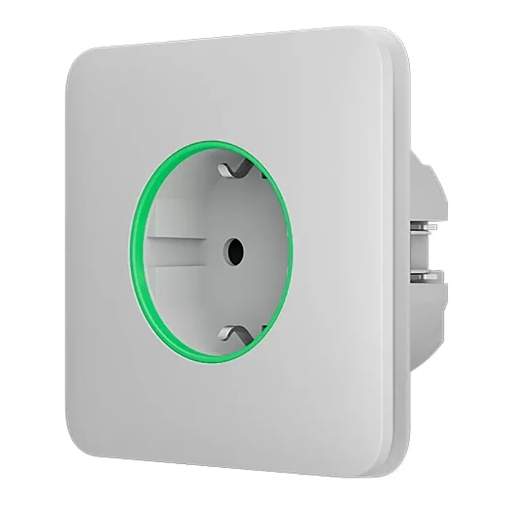 Розумна розетка з функцією моніторингу споживання електроенергії Ajax Outlet [type F] Jeweller - White
